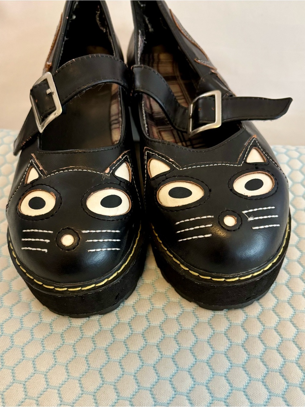 Black Cat Mary Jane Platform Cute Goth Novelty Shoes Sz 7.5 - Picture 7 of 15